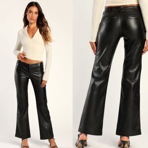 Free People Love Language Vegan Leather 
Low-Rise Pant.